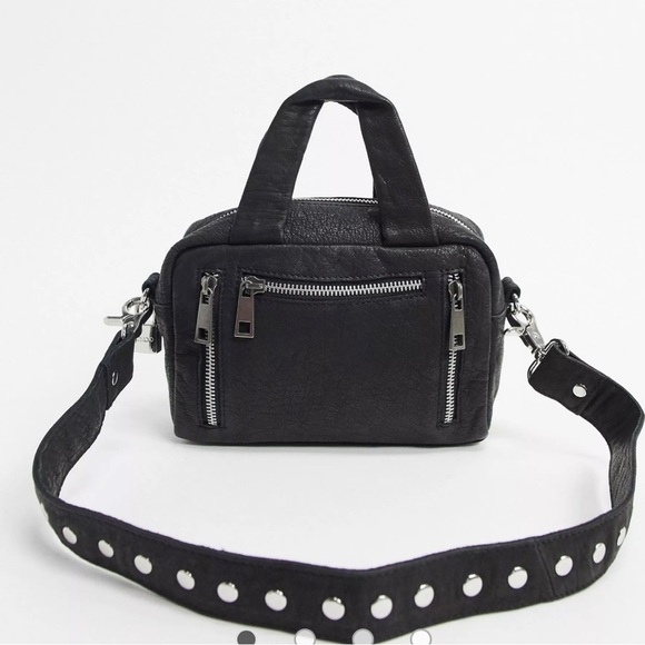 Nu’noo mini black leather crossbody bag